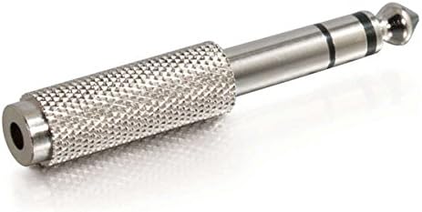 C2G/ Cables To Go 40639 1/4 Inch Stereo Male to 3.5mm Stereo Female Adapter, TAA Compliant, Silver