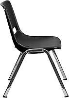 FLASH FURNITURE HERCULES Series 880 lb Capacity Ergonomic Shell Stack Chair with Chrome Frame 18" Seat Height