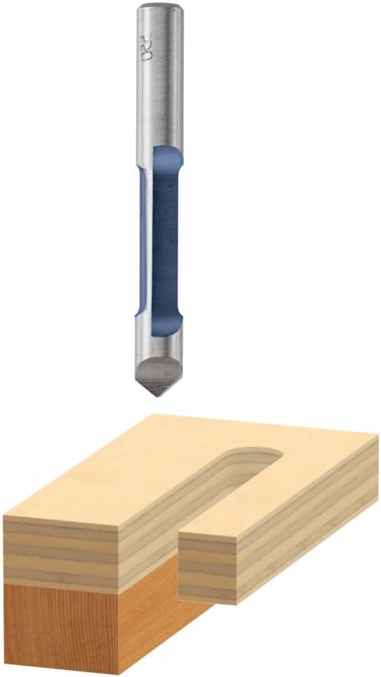 Bosch 85244 1/4 in. x 3/4 in. Carbide Tipped 1-Flute Pilot Panel Straight Bit