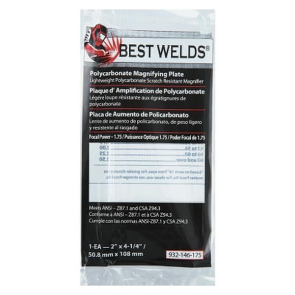 Best Welds 932-146-175 Bw-2x4-1/4 Polycarb Maglens 1.75 Diopter