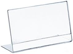 Azar Displays Acrylic L-Shaped Sign Holders, Clear - Pack of 10