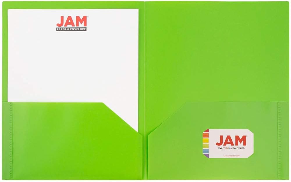 JAM Paper Plastic 2-Pocket POP Folders