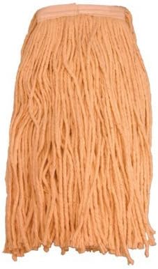 Magnolia Brush 4-Ply Cotton Mop Heads, Regular, 24 Oz Capacity, Orange, Pack Of 12 Mop Heads