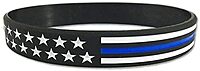 THIN BLUE LINE USA American Flag Silicone Bracelet