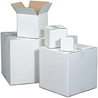 White Corrugated Boxes, 12" x 9" x 4" - 25 EACH PER BUNDLE [PRICE is per BUNDLE]