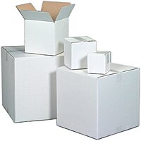 White Corrugated Boxes, 12" x 9" x 4" - 25 EACH PER BUNDLE [PRICE is per BUNDLE]
