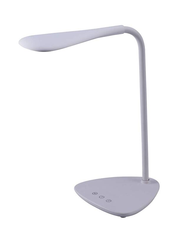 BLACK+DECKER VLED1820-BD Battery LED Desk Lamp, Dimmable with Adjustable Color Temperature, 4 Hour Battery Life, Rechargeable, Reduces Eyestrain, White Triangle Base