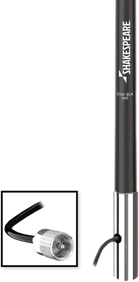 Shakespeare 5101 8’ Classic VHF Antenna w/15' RG-58 Cable - Black