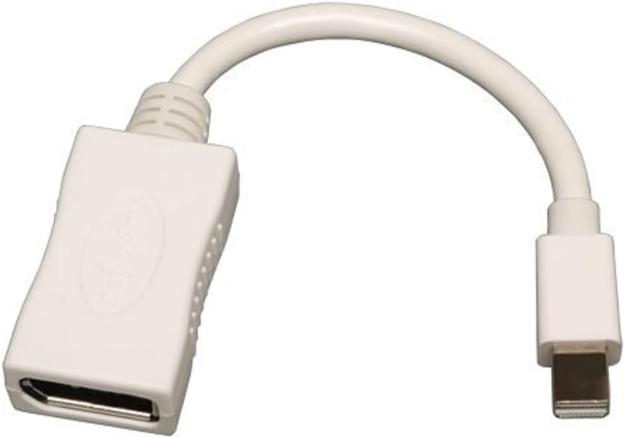 Tripp Lite 6in Mini DisplayPort to DisplayPort Video Adapter Converter Cable 2560x1600 @ 60Hz M/F 6" White (P139-06N-DP) 6