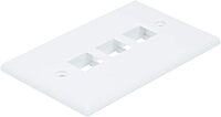Monoprice 1-Gang Wall Plate for Keystone - 3-Port, 4.5"x2.75"x0.2", With Screws (White Coated Screw Head), White White Plate