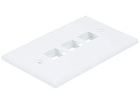 Monoprice 1-Gang Wall Plate for Keystone - 3-Port, 4.5"x2.75"x0.2", With Screws (White Coated Screw Head), White White Plate