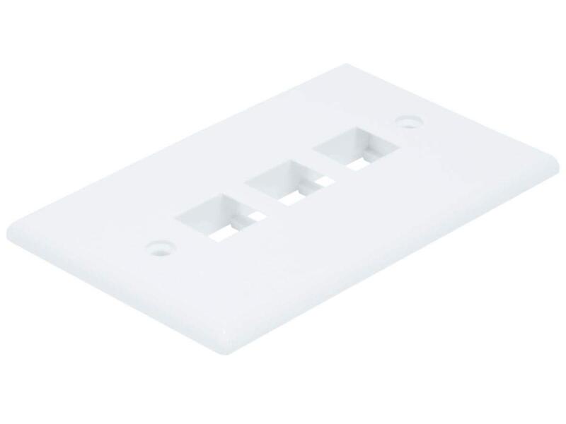 Monoprice 1-Gang Wall Plate for Keystone - 3-Port, 4.5"x2.75"x0.2", With Screws (White Coated Screw Head), White White Plate