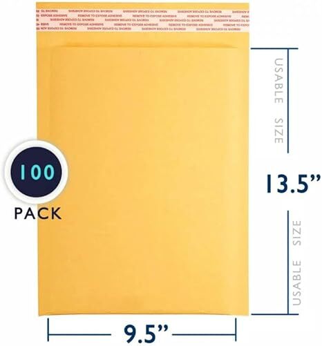 4 - Kraft Bubble Mailer - 100 Padded Self Sealing Envelopes