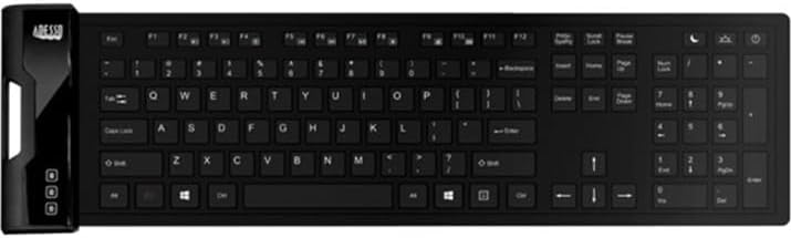 Adesso SlimTouch 232 Antimicrobial Waterproof Flexible Keyboard for Windows 8/7/Vista/XP/2000 (AKB-232UB), black