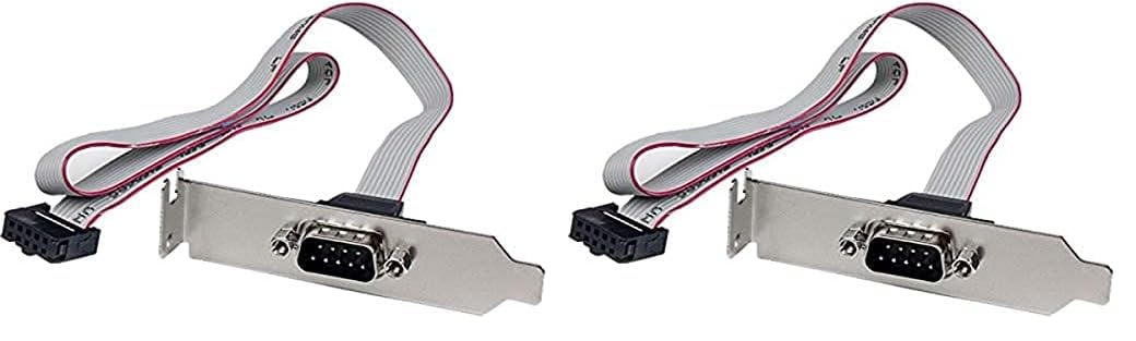 StarTech.com 1 Port 16-Inch DB9 Serial Port Bracket to 10 Pin Header - Low Profile (PLATE9M16LP) (Pack of 2) 1 Count (Pack