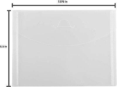 JAM PAPER Plastic Envelopes with Tuck Flap Closure - Clear