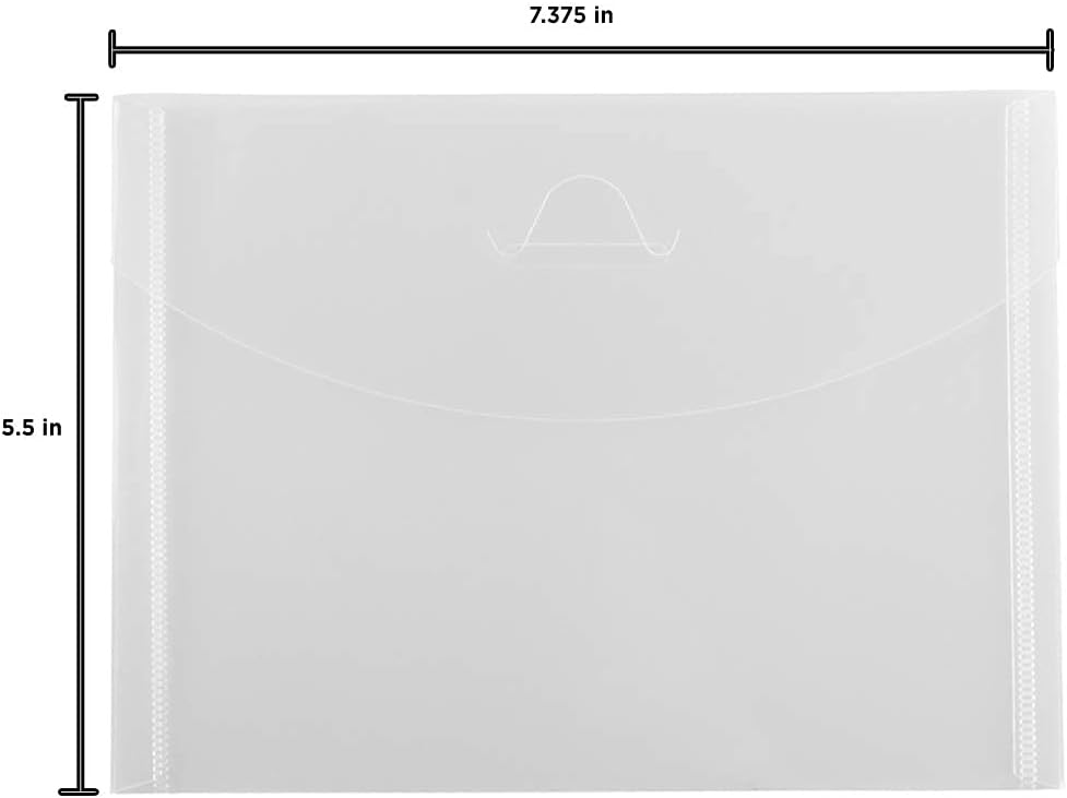 JAM PAPER Plastic Envelopes with Tuck Flap Closure - Clear