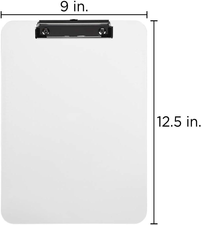 JAM PAPER Plastic Clipboards with Low-Profile Metal Clip - Letter Size