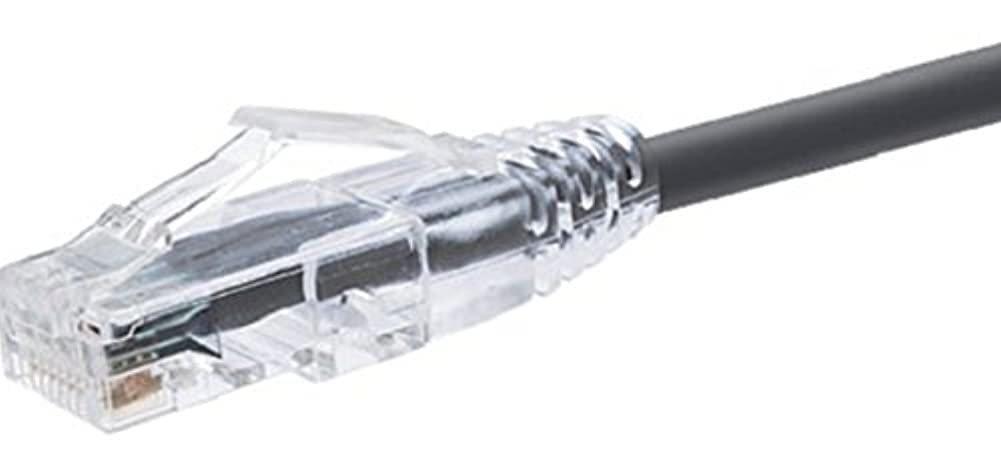 Unirise, USA Unirise Clearfit Slim Cat6 Patch Cable, Snagless, Black, 7ft CS6-07F-BLK
