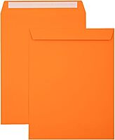 LUX Open-End 10in x 13in Envelopes, Peel & Press Closure, Mandarin Orange, Pack Of 50