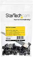 StarTech.com 10-32 Cage Nuts - 50 Pack - Rack Mount Clip Nuts - for Square Hole Server Rack - Black, TAA (CABCAGENUTS1032)