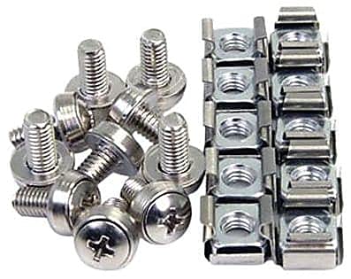StarTech.com M6 Mounting Screws With Cage Nuts, Pack Of 50