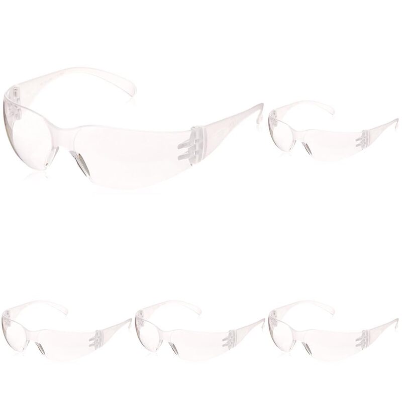 3M VIRTUA PROTECTIVE EYEWEAR 11228-00000-100 CLEAR UNCOATED LENS, CLEAR TEMPLE (Pack of 5)