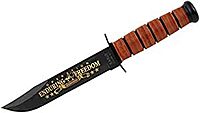 KA-BAR 9169 USMC Operation Enduring Freedom Commemorative Knife – 7" 1095 Cro-Van Steel Blade, Leather Handle & Sheath