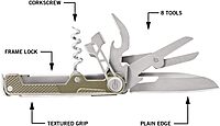 Gerber Gear Armbar Cork Pocket Knife Multitool with Corkscrew Wine Opener