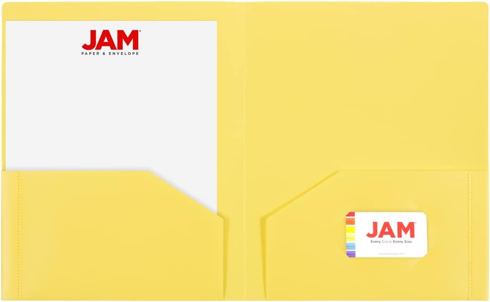 JAM Paper Heavy-Duty 2-Pocket Plastic Presentation Folders - Letter Size