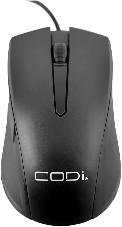 CODi Wired USB Optical Mouse - Optical - Cable - USB Type A - 1200 dpi - Scroll Wheel - Symmetrical