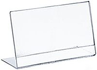 Azar Displays Acrylic L-Shaped Sign Holders, Clear - Pack of 10