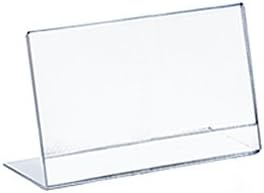 Azar Displays Acrylic L-Shaped Sign Holders, Clear - Pack of 10