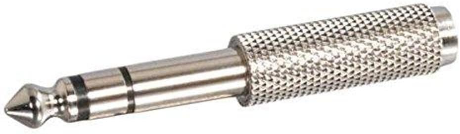 C2G/ Cables To Go 40639 1/4 Inch Stereo Male to 3.5mm Stereo Female Adapter, TAA Compliant, Silver