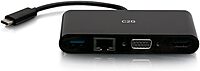 USB-C® to HDMI®, VGA, USB-A, and RJ45 Multiport Adapter - 4K 30Hz - Black