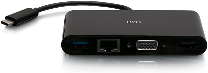 USB-C® to HDMI®, VGA, USB-A, and RJ45 Multiport Adapter - 4K 30Hz - Black