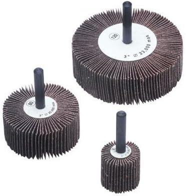 Mounted Flap Wheel: 1/2" Face Width, 80 Grit, Aluminum Oxide