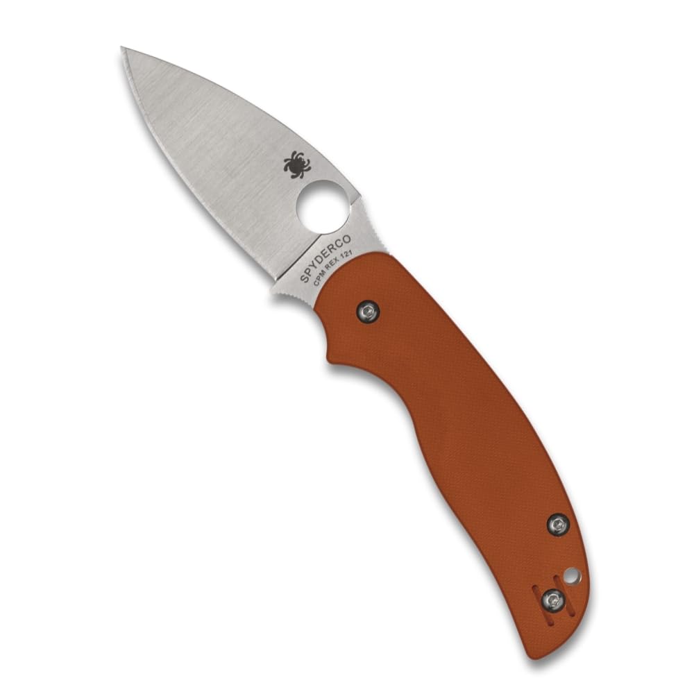 Spyderco Sage 5 Folding Pocket Knife with 3" CPM Rex 121 Steel Blade and G-10 Handle - EDC Knife for Men and Women