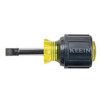 Klein Tools Stubby Screwdriver with Cushion-Grip Handle and 1-1/2-Inch Round Shank