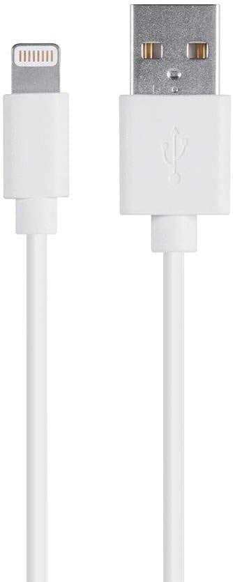 Monoprice Lightning to USB Type-A Charging Cable - Apple MFi Certified, 3 Feet, White - Essential Series