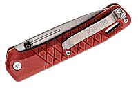 Gerber Zilch Folding Knife 3.1" Stonewashed Drop Point Plain Blade, Drab Red GRN Handles
