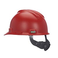 MSA V-Gard Cap Style Safety Hard Hat with Fas-Trac III Ratchet Suspension