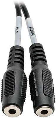 Eaton Tripp Lite Series 3.5 mm 3-Position to 3.5 mm 4-Position Audio Headset Splitter Adapter Cable (2xF/M)