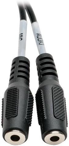 Eaton Tripp Lite Series 3.5 mm 3-Position to 3.5 mm 4-Position Audio Headset Splitter Adapter Cable (2xF/M)