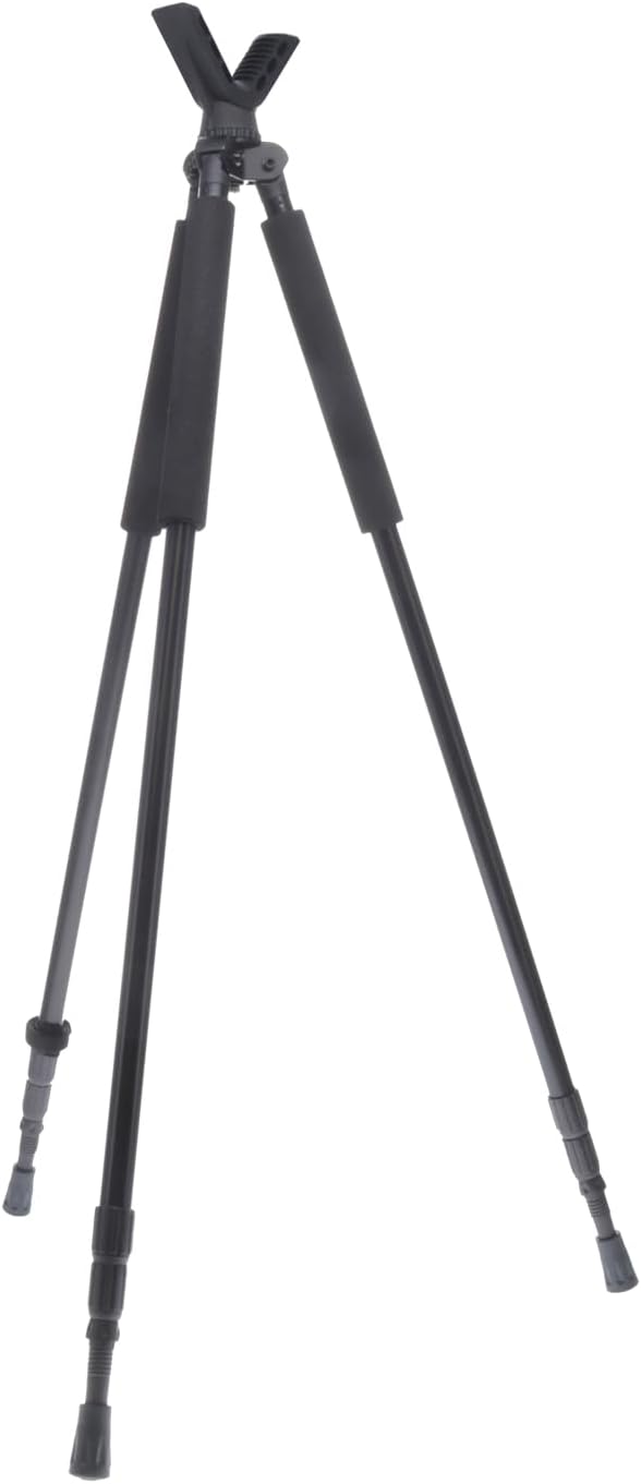 TruGlo Solid Shot Versatile Durable Adjustable Collapsible Rifle Shooting & Crossbow Hunting Tripod withRotating Head Design