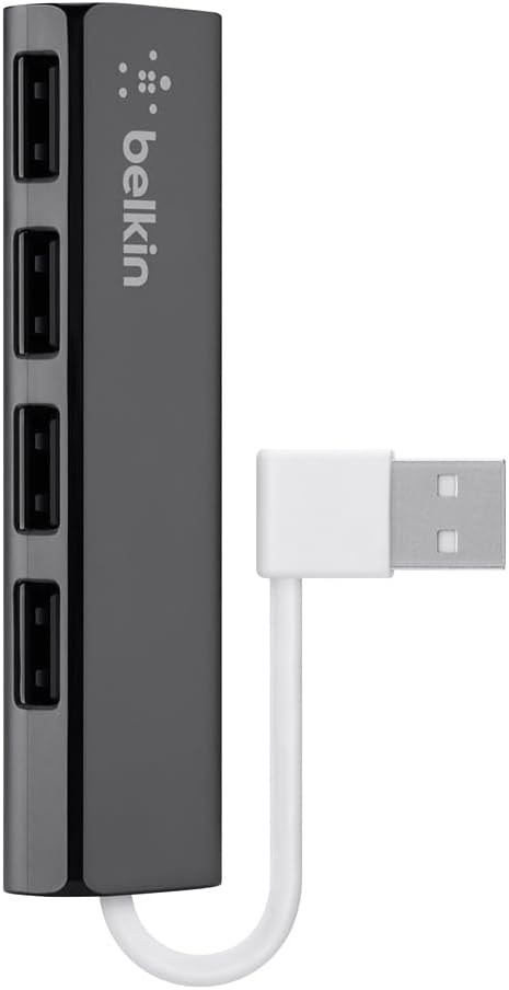 Belkin F4U042BT Ultra-Slim Travel Hub - 4-Port Ultra Slim ,Black