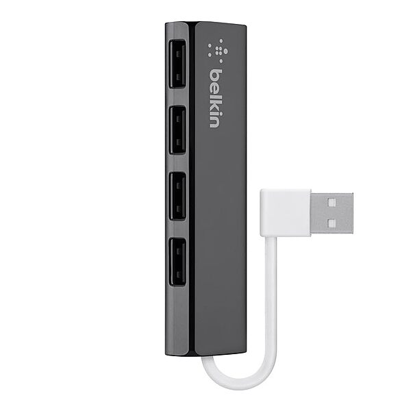 Belkin F4U042BT Ultra-Slim Travel Hub - 4-Port Ultra Slim ,Black