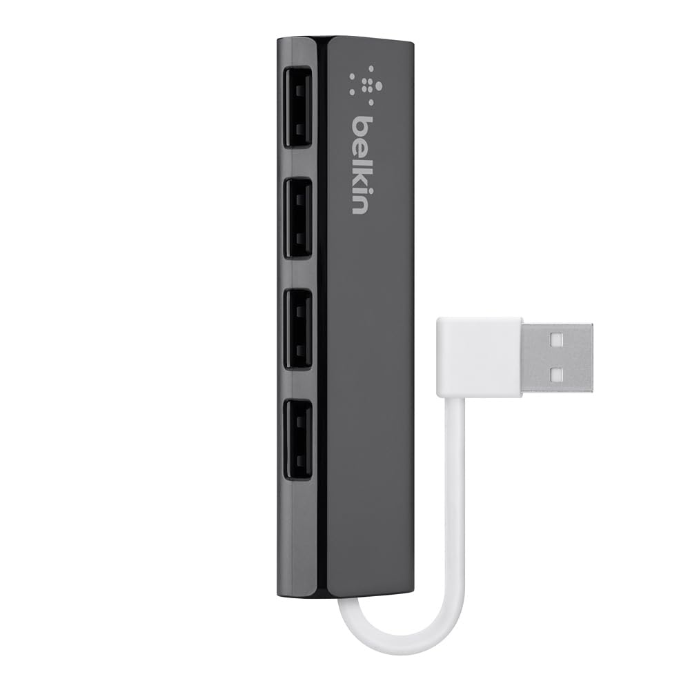Belkin F4U042BT Ultra-Slim Travel Hub - 4-Port Ultra Slim ,Black