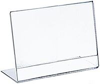 Azar Displays Acrylic L-Shaped Sign Holders, Clear - Pack of 10