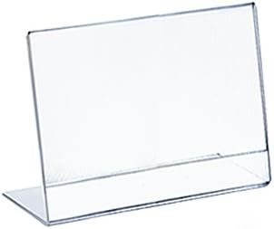 Azar Displays Acrylic L-Shaped Sign Holders, Clear - Pack of 10